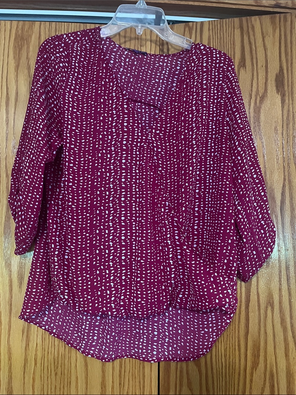 West Kei Burgundy Dot-Print Blouse